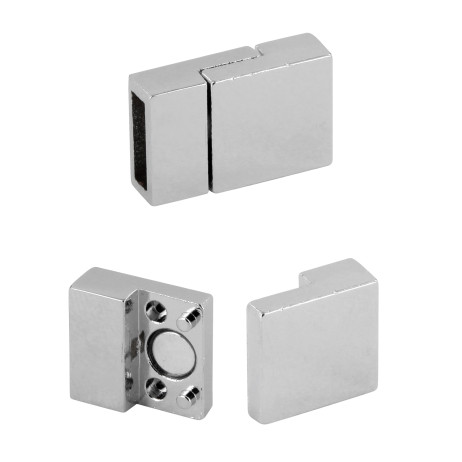 Flacher Magnetverschluss Loch 10x3mm aus Zinklegierung