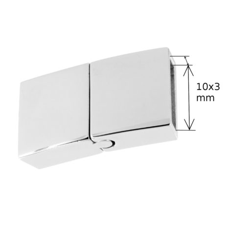 Flacher Magnet-Verschluss aus Edelstahl, Loch: 10x3mm – Bild 3