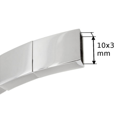 Flacher Magnetverschluss mit Zwischenelement aus Edelstahl, Loch: 10x3mm – Bild 2
