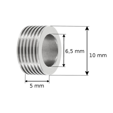 Edelstahl Bead 10 x 5 mm Loch 6,5mm – Bild 3