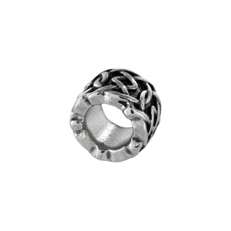 Edelstahl Bead 11 x 8 mm Loch 6,5mm geschwärzt