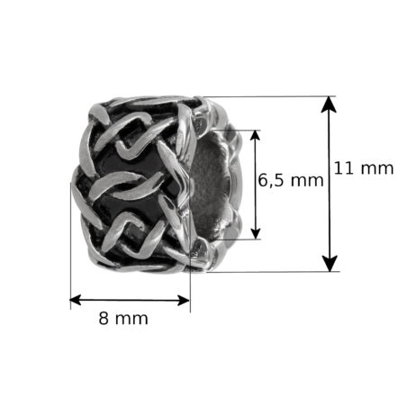 Edelstahl Bead 11 x 8 mm Loch 6,5mm geschwärzt – Bild 2
