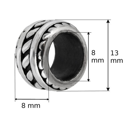 Edelstahl Beads 13 x 8 mm Loch 8mm geschwärzt – Bild 2