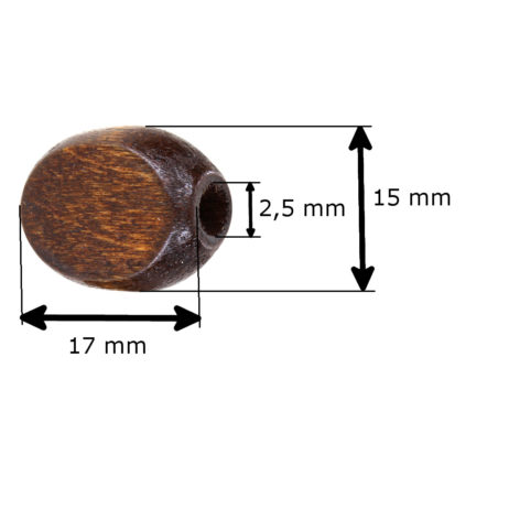 Holzperlen ca. 17 x 15 x 9 mm Loch ca. 2,5 mm - 10 Stück – Bild 2