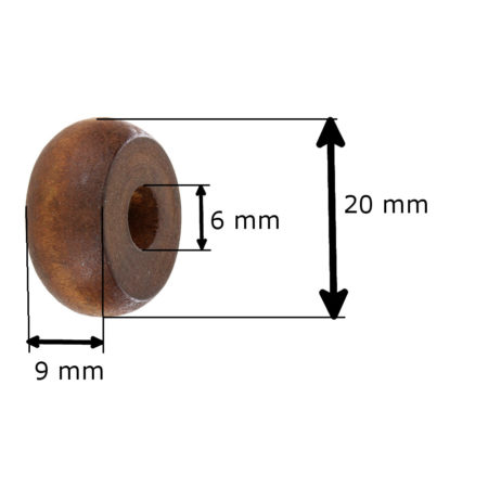 Holzperlen donutförmig ca. 20 x 9 mm, Loch ca. 6 mm - 10 Stück – Bild 2