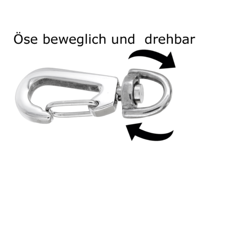 Karabiner aus Edelstahl 36x15 mm drehbar – Bild 2