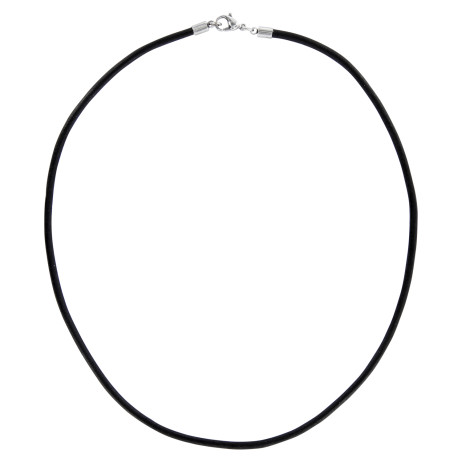 Lederkette 3mm mit Edelstahl Karabinerverschluss – Bild 3