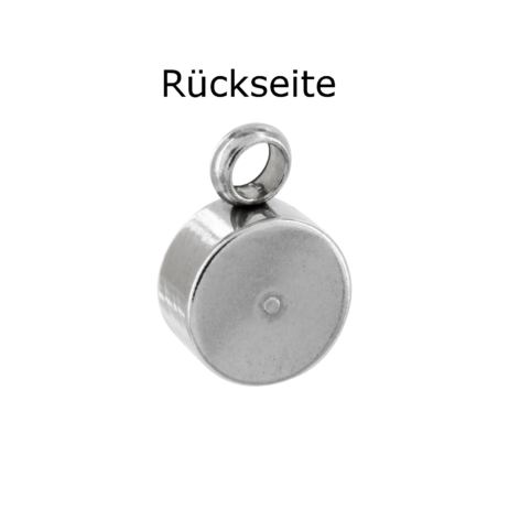 Kleine Anhänger 6 mm aus Edelstahl mit Strassstein – Bild 3