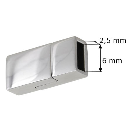 Magnetverschluss aus Edelstahl, Loch 6x2,5mm – Bild 2