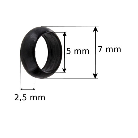 Edelstahl Beads matt-schwarz 7 x 2,5 mm Loch 5mm - 10 Stück – Bild 2