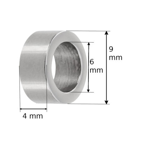 Edelstahl Beads 9 x 4 mm Loch 6mm – Bild 2
