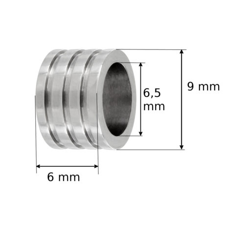 Edelstahl Bead 9 x 6 mm Loch 6,5mm – Bild 2