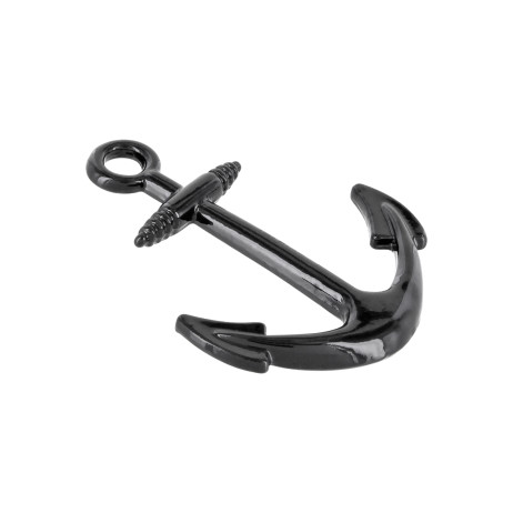 Schmuckelement Anker aus Zinklegierung Farbe: schwarz 32 x 25 mm