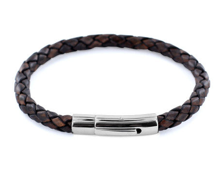 GROßHANDEL Lederarmband 5mm geflochten mit Edelstahl Hebeldruckverschluss – Bild 8