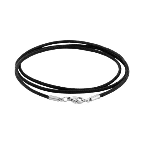 Baumwollkette 2mm mit Karabinerverschluss aus Edelstahl