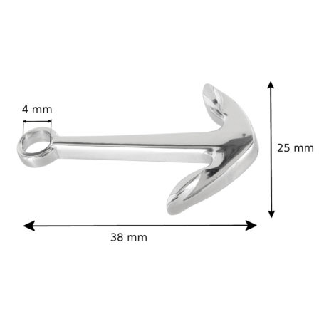 Edelstahl Anker 38x25 mm Loch 4mm – Bild 2