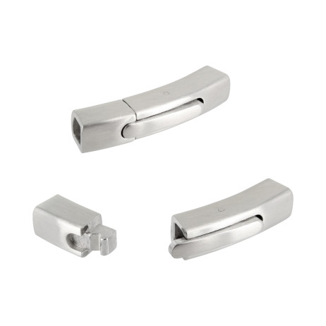 Hebeldruck-Verschluss aus Edelstahl matt-Optik, Loch: 4x4mm