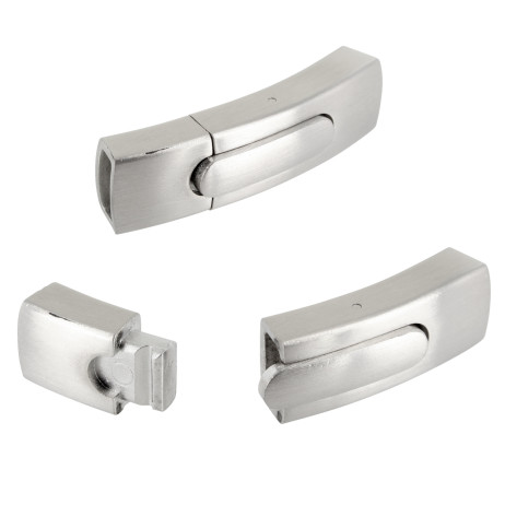 Hebeldruck-Verschluss aus Edelstahl matt-Optik, Loch: 11x4mm