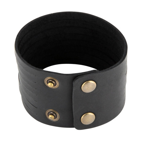 Lederarmband aus Nubuk-Rindsleder 4cm / 8 Stränge mit Druckknopfverschluss – Bild 5