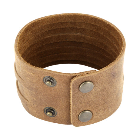 Lederarmband aus Nubuk-Rindsleder 4cm / 8 Stränge mit Druckknopfverschluss – Bild 7