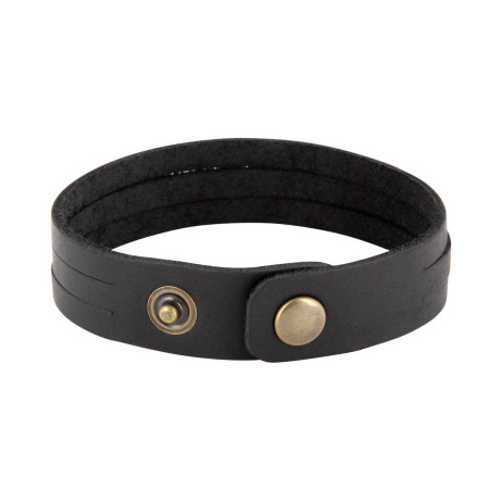 Lederarmband aus Nubuk-Rindsleder 1,5cm / 3 Stränge mit Druckknopfverschluss – Bild 2