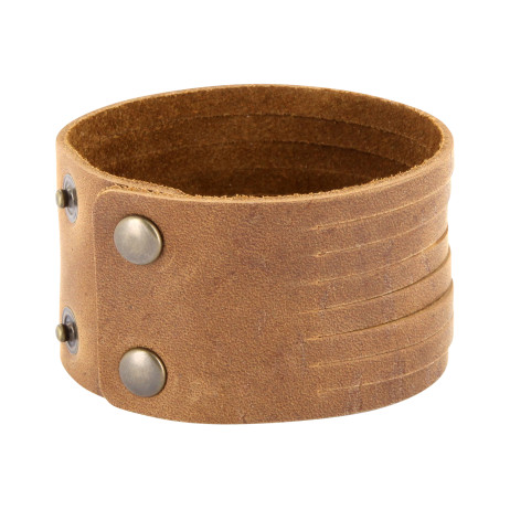 Lederarmband aus Nubuk-Rindsleder 4cm / 8 Stränge mit Druckknopfverschluss – Bild 10