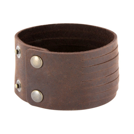 Lederarmband aus Nubuk-Rindsleder 4cm / 8 Stränge mit Druckknopfverschluss – Bild 9