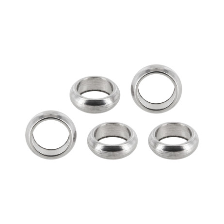 Kleine Edelstahl Beads 5 x 1,5 mm Loch 3,5mm - 20 Stück