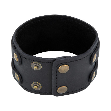 Lederarmband aus Nubuk-Rindsleder 4cm / 2 Stränge mit Druckknopfverschluss – Bild 8