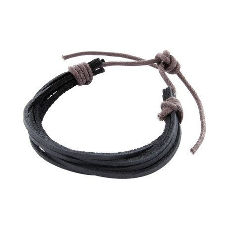Lederarmband aus Nubuk-Rindsleder 6 Bänder 2x2mm mit Knotenverschluss – Bild 2