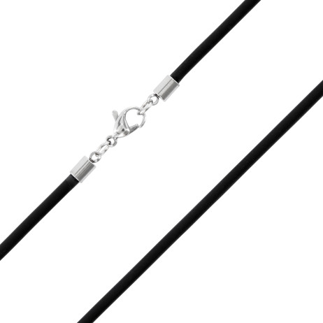 Kautschukkette 3mm mit Karabinerverschluss aus Edelstahl