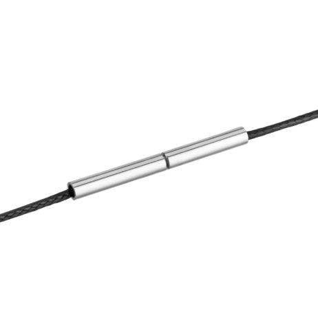 Extra dünne Kette aus Lederimitat 1mm mit Edelstahl Tunnel-Drehverschluss – Bild 3