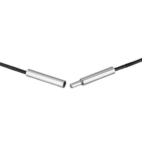 Extra dünne Kette aus Lederimitat 1mm mit Edelstahl Tunnel-Drehverschluss – Bild 4