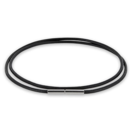Lederkette 2mm mit Edelstahl Tunnel-Drehverschluss – Bild 2