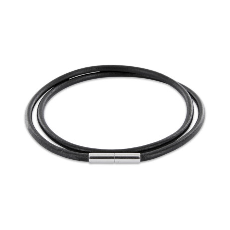 Lederkette 3mm mit Edelstahl Tunnel-Drehverschluss – Bild 2