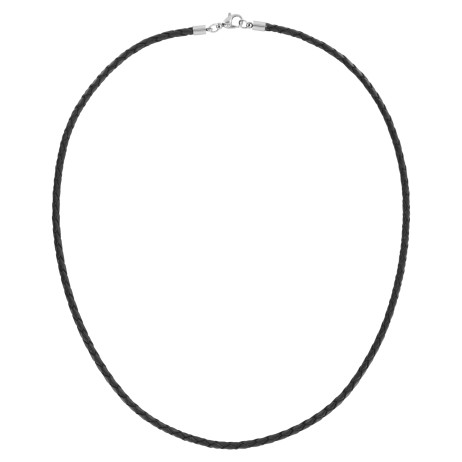 Lederkette 3mm geflochten mit Edelstahl Karabinerverschluss – Bild 3