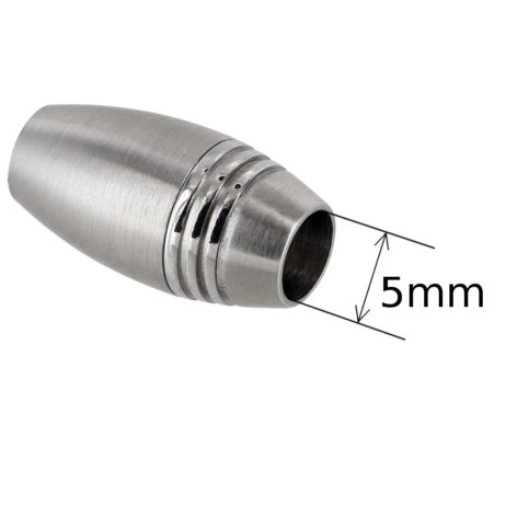 Ovaler Magnetverschluss aus Edelstahl matt-Optik, Loch: 5mm – Bild 2