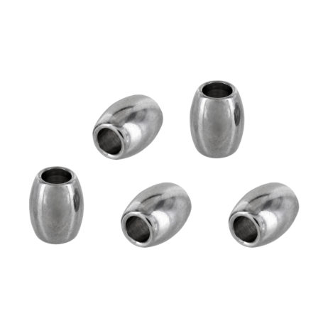 Edelstahl Beads oval 5 x 4 mm Loch 2mm - 20 Stück