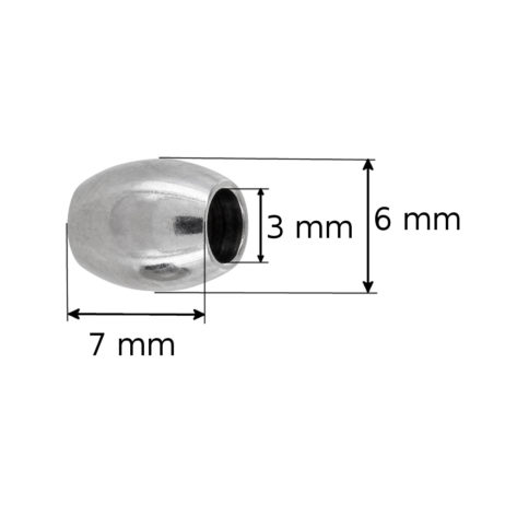 Edelstahl Beads oval 7 x 6 mm Loch 3mm – 20 Stück – Bild 2