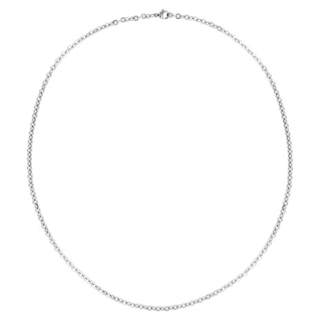 Edelstahl Rolokette 2,5mm mit Karabinerverschluss Länge 48cm – Bild 2