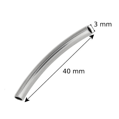 Edelstahl Bead röhrenförmig gebogen Loch 3mm – Bild 2