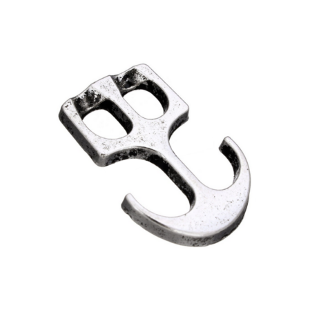 Schmuckelement Anker mit Doppelloch, aus Zinklegierung Farbe: antiksilber, 29 x 20 mm - 5 Stück