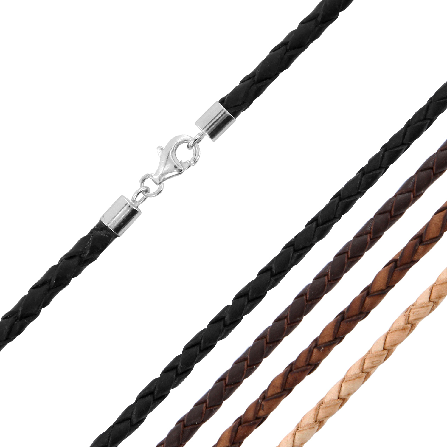 10 schwarze geflochtene Kunstleder Ketten Halskette Lederband DIY