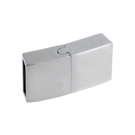Flacher Magnet-Verschluss aus Edelstahl matt-Optik, Loch: 10x3mm – Bild 2